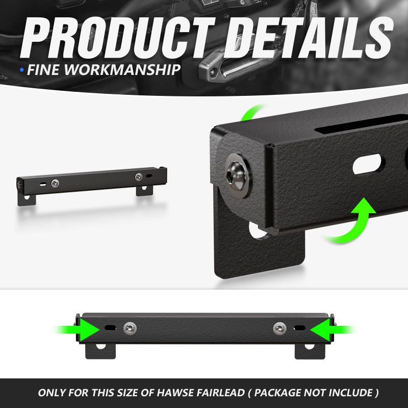 YZONA Flip-Up Winch License Plate Frame Compatible with 10" Hawse Fairlead, Universal Front License Bracket Holder Relocation, Bumper Winch Mount Roller, Fit for Most Pickup Trucks Off-Road Cars SUVs - Image 3